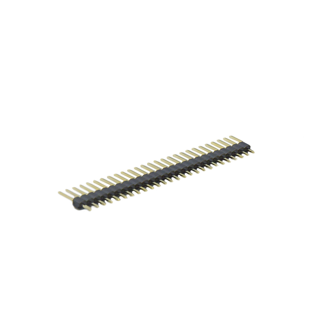 PH2541 排针连接器 Pitch 2.54mm 180° 单排 DIP 单塑 无卤排针 L=11.5MM 1X27Pin 黑色 PA6T，94V-0 镀全金G/F